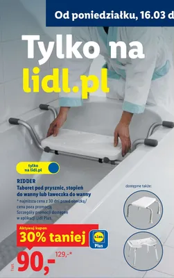 Taboret pod prysznic, stopień do wanny lub ławeczka do wanny promocja w Lidl