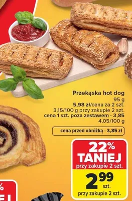 Przekąska hot dog promocja w Carrefour