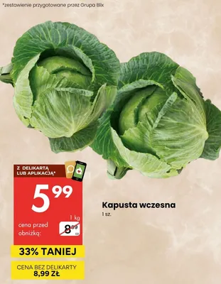 Kapusta wczesna promocja w Delikatesy Centrum