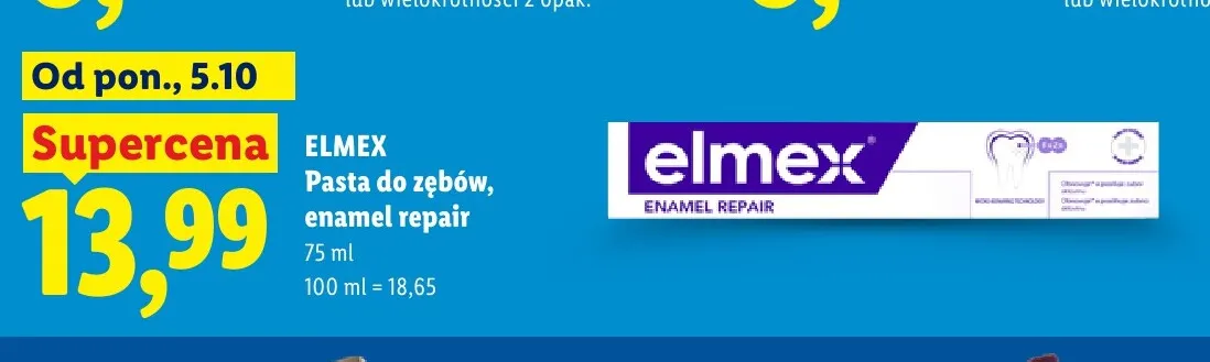 Pasta do zębów Elmex Enamel Repair promocja w Lidl