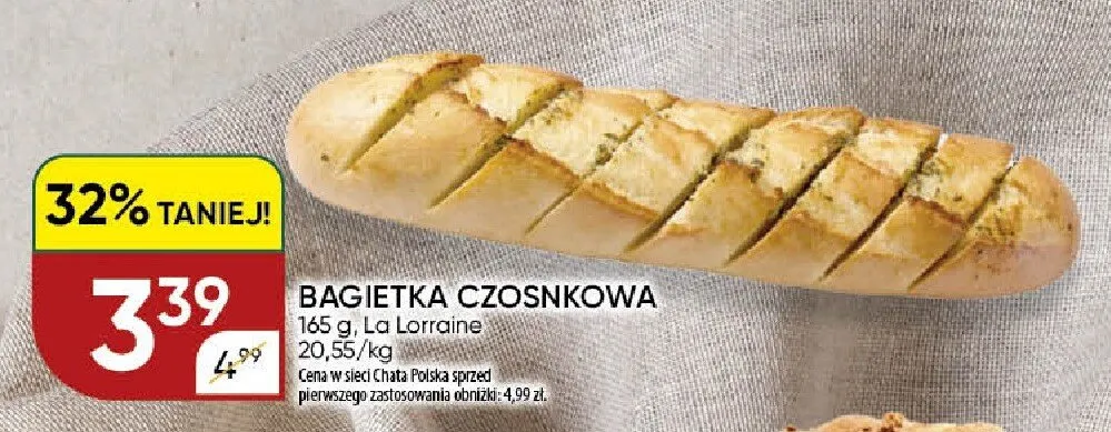Bagietka czosnkowa La Lorraine promocja w Chata Polska