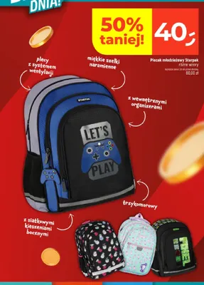 Plecak młodzieżowy trzykomorowy Starpak promocja w Dealz