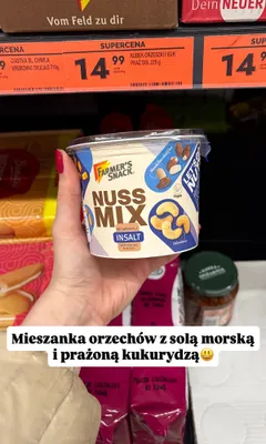 Mieszanka orzechów z solą morską i prażoną kukurydzą promocja w Biedronka