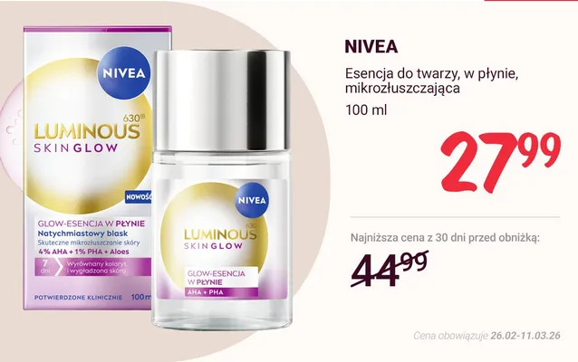 Esencja do twarzy w płynie, mikrozłuszczająca promocja w Rossmann