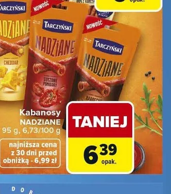 Kabanosy Nadziane Cheddar Tarczyński promocja w Carrefour