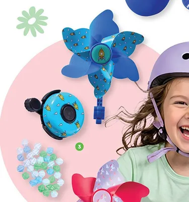 Zestaw z koralikami: wiatraczek, dzwonek, koraliki na szprychy, różne kolory promocja w Biedronka