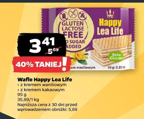 Wafle z kremem waniliowym promocja w Netto