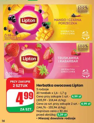 Herbatka owocowa mango i czarna porzeczka promocja w Dino