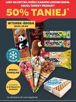 Rożki lodowe Koral promocja w Netto