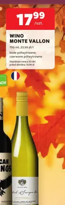 Wino białe Monte Vallon półwytrawne promocja w Stokrotka