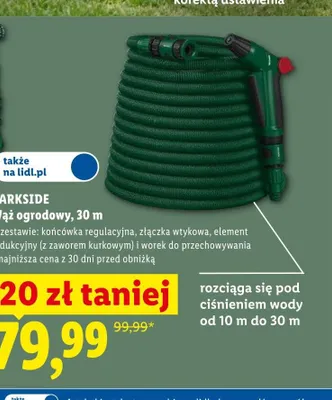 Wąż ogrodowy PARKSIDE 30m promocja w Lidl