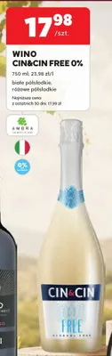 Wino Cin&Cin Free 0% promocja w Stokrotka