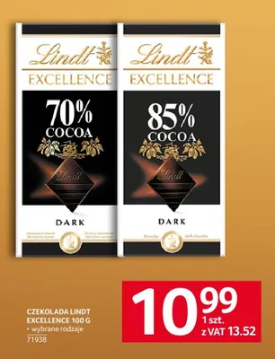 Czekolada Lindt Excellence 85% Cocoa promocja w Selgros