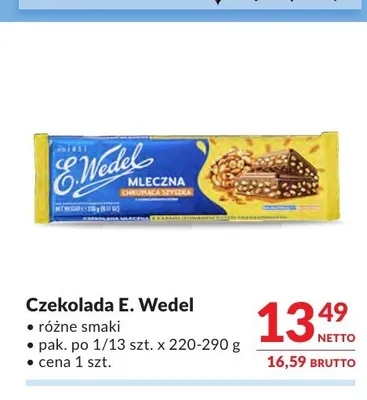 Czekolada E. Wedel promocja w Makro