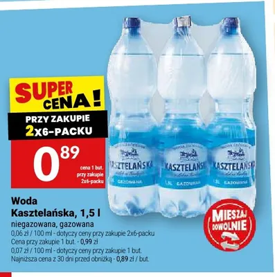 Woda gazowana Kasztelańska promocja w Twój Market