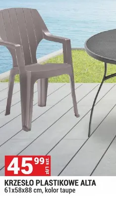 Krzesło plastikowe Alta 61x58x88 cm, kolor taupe promocja w Merkury Market