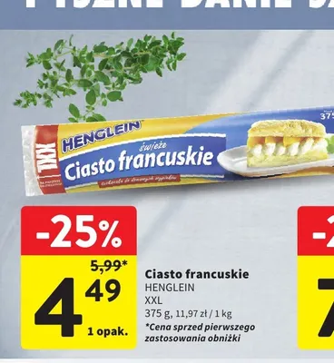Ciasto francuskie Henglein XXL promocja w Intermarche