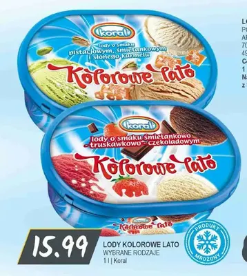 Lody Kolorowe Lato o smaku śmietankowo-truskawkowo-czekoladowym promocja w Słoneczko