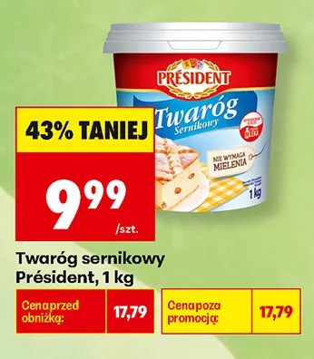 Twaróg sernikowy Président promocja w Biedronka