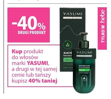 Produkt do włosów marki YASUMI promocja w Hebe