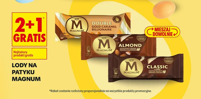 Lody na patyku 2+1 GRATIS promocja w Biedronka