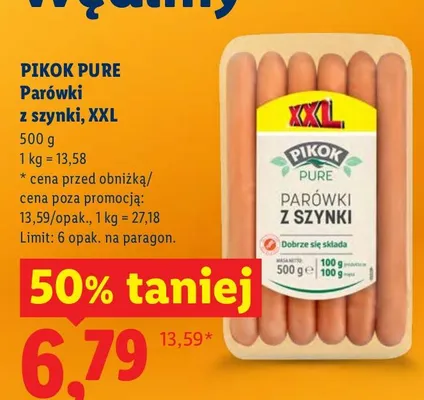 Parówki z szynki promocja w Lidl