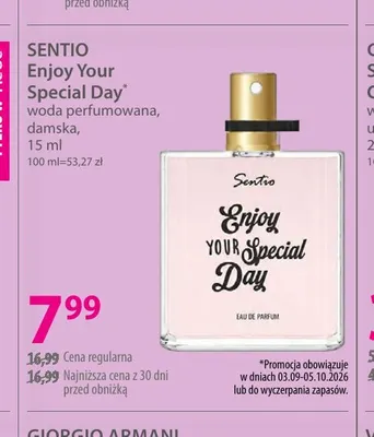 Woda perfumowana damska Enjoy Your Special Day Sentio promocja w Hebe