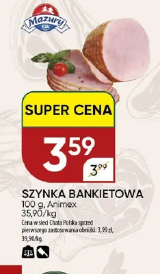 Szynka bankietowa Animex promocja w Chata Polska
