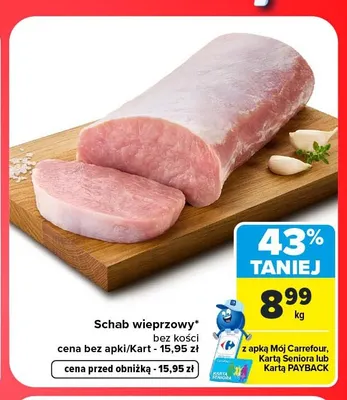 Schab wieprzowy bez kości promocja w Carrefour