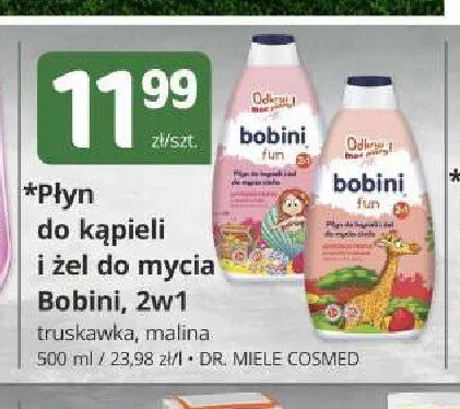 Płyn do kąpieli i żel do mycia Bobini 2w1 truskawka promocja w Marketvita