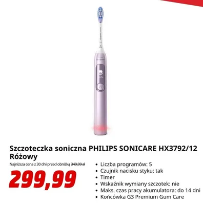 Szczoteczka soniczna Philips Sonicare Różowa promocja w Media Markt