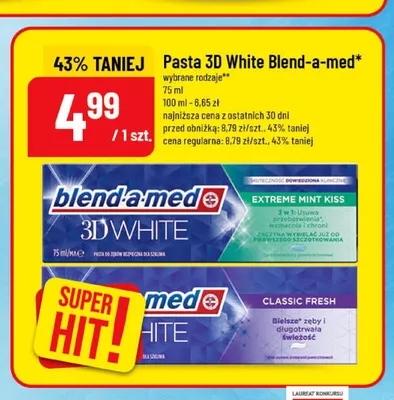 Pasta do zębów Blend-a-med 3D White Classic Fresh promocja w POLOmarket