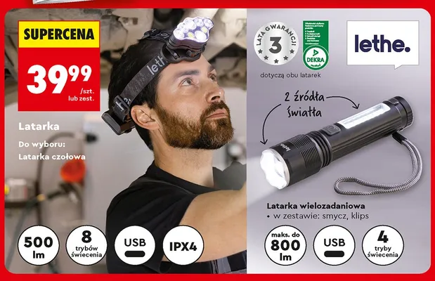 Latarka wielozadaniowa Lethe promocja w Biedronka