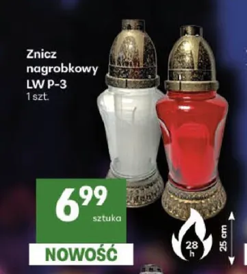 Znicz nagrobkowy Lw P-3 promocja w Delikatesy Centrum