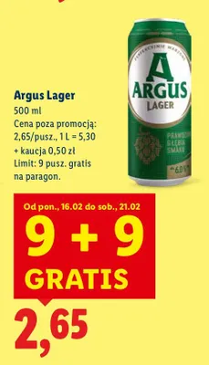 Piwo Lager 500 ml promocja w Lidl