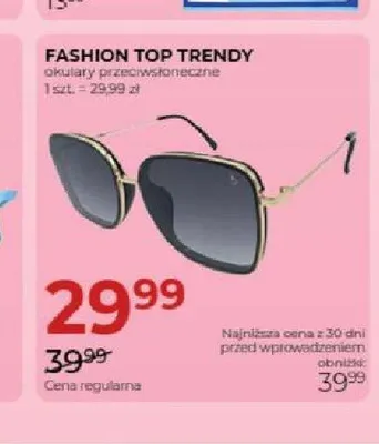 Okulary przeciwsłoneczne Fashion Top Trendy promocja w Drogerie Jawa
