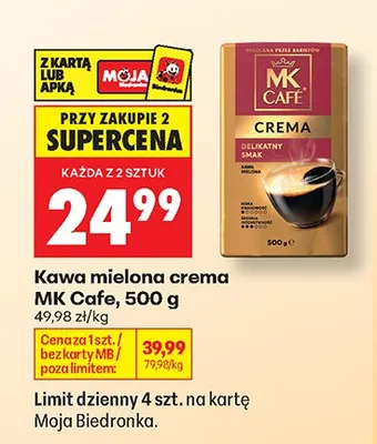 Kawa mielona crema MK Cafe promocja w Biedronka