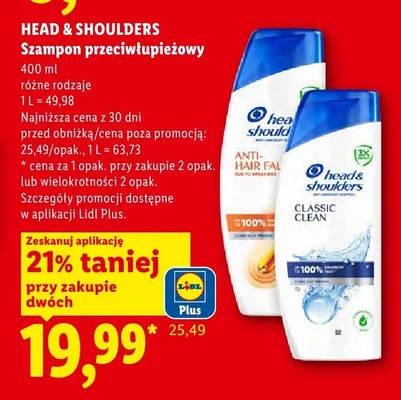 Szampon przeciwłupieżowy Head & Shoulders Anti-Hair Fall promocja w Lidl