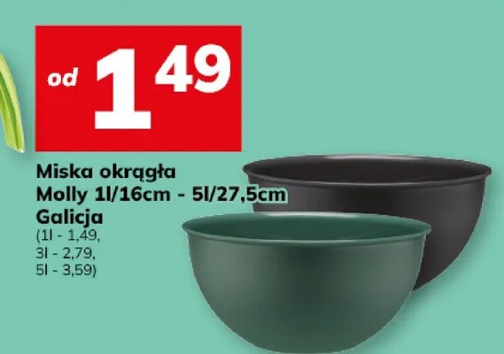 Miska okrągła Molly 1l/16cm - 5l/27,5cm promocja w Hitpol