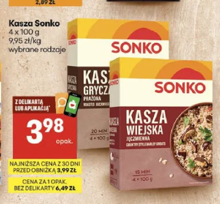Kasza gryczana prażona Sonko promocja w Delikatesy Centrum