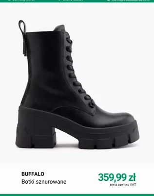 Botki sznurowane Buffalo promocja w Deichmann