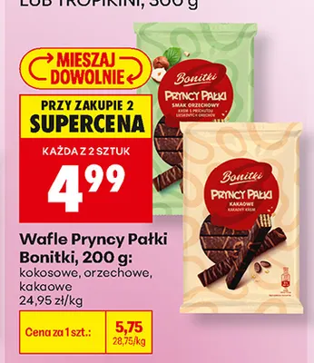 Wafle Pryncy Pałki Bonitki orzechowe promocja w Biedronka