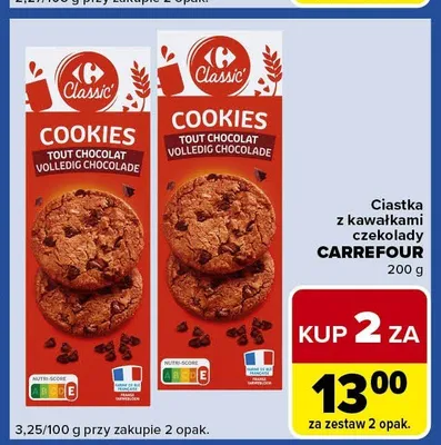 Ciastka z kawałkami czekolady promocja w Carrefour Express