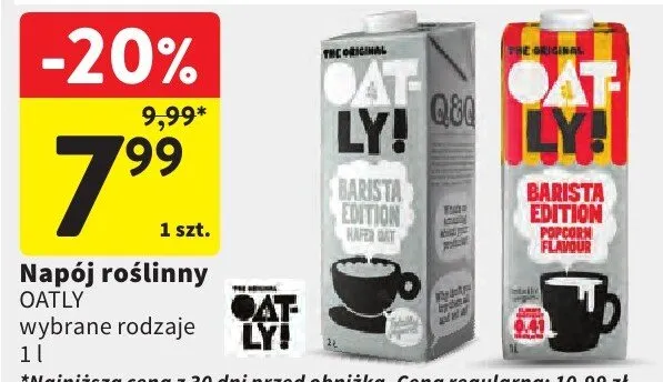 Napój roślinny Oatly wybrane rodzaje promocja w Intermarche