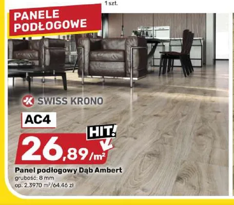 Panele podłogowe Dąb Ambert Swiss Krono AC4 promocja w Bricomarche