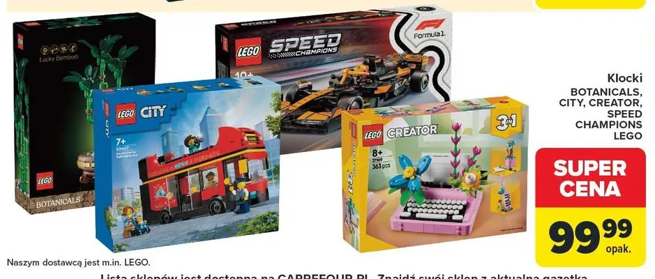 Klocki LEGO Botanicals, City, Creator, Speed Champions promocja w Carrefour