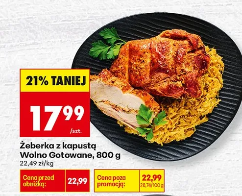 Żeberka z kapustą wolno gotowane promocja w Biedronka