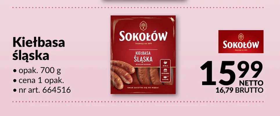 Kiełbasa śląska Sokołów promocja w Makro