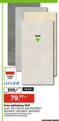 Gres szkliwny Geo Cersanit promocja w Leroy Merlin