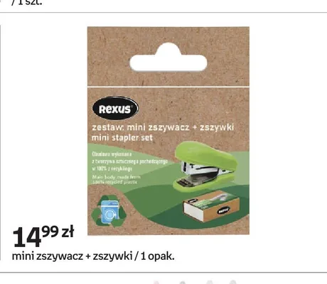 Zestaw mini zszywacz + zszywki Rexus promocja w Empik